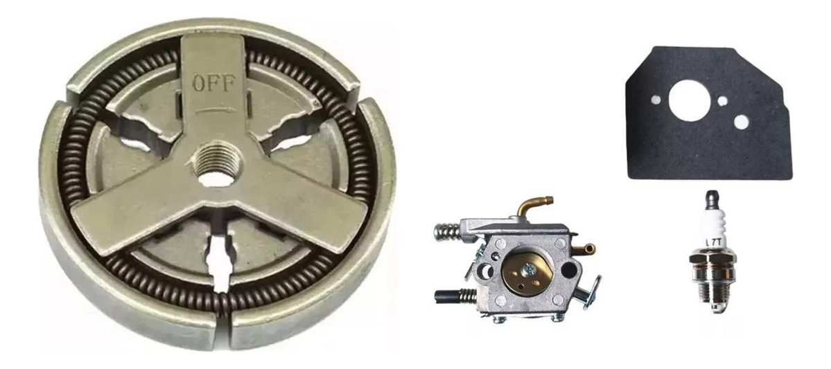 Kit Carburador + Bujía + Junta + Embrague Motosierra 45/52cc