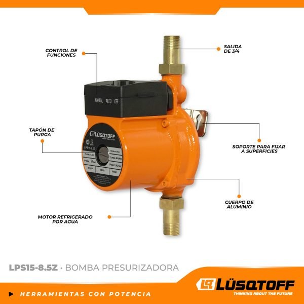 Bomba Presurizadora 0,13 Hp / 100 W - Lüsqtoff - Lps15-8.5z - Image 3