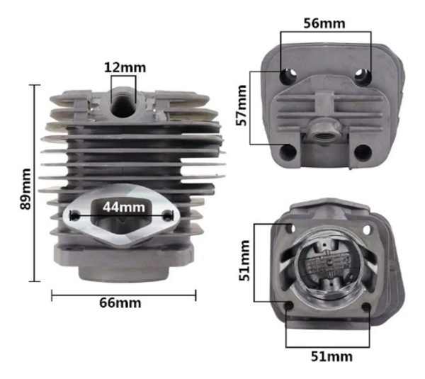 Cilindro, Piston Y Aros Kit 52cc (45mm) P/motosierras Chinas - Image 3
