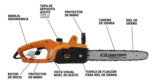 Electrosierra Motosierra Lusqtoff 2000w Espada 40cm Esl200-8 - Image 9