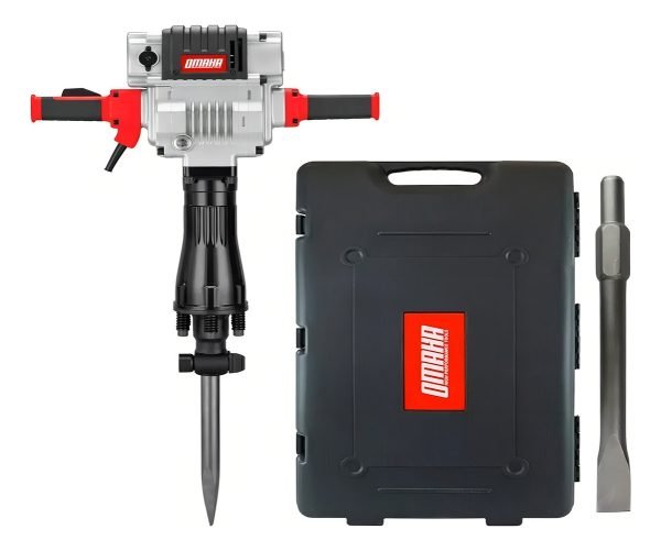 Martillo Demoledor Omaha De-27hex 85 J 2100 W + 2 Cinceles + Carro Maletín Con Ruedas 50 Hz