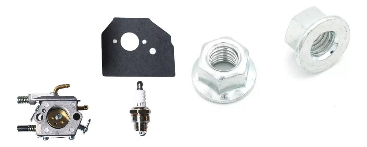 Kit Carburador + Bujía + Junta + Tuerca Tapa Cadena