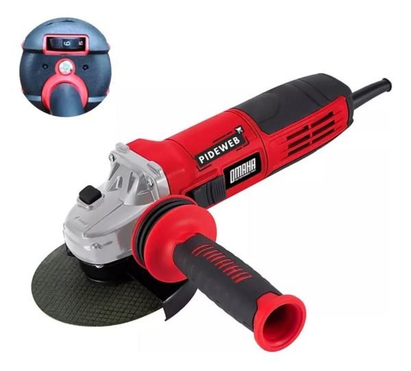 Amoladora Angular 115 Mm Vel Variable 1050w Aa1050 Omaha Color Rojo Y Negro - Image 2