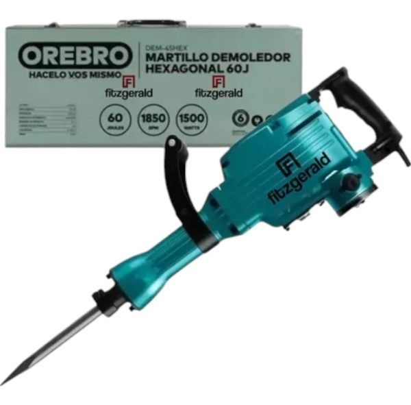 Martillo Demoledor 60joules 1700w 16kg +2 Puntas Maletin - Image 6