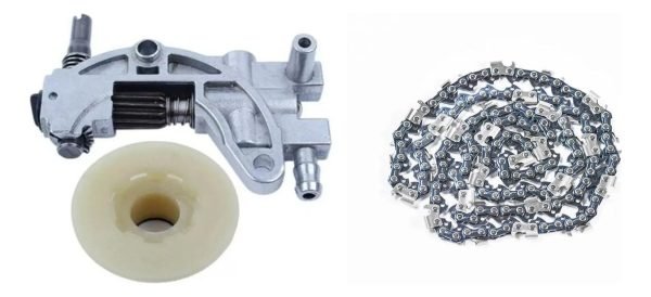 Cadena 20 325 76 Eslabones + Bomba Aceite Sin Fin 45/52cc