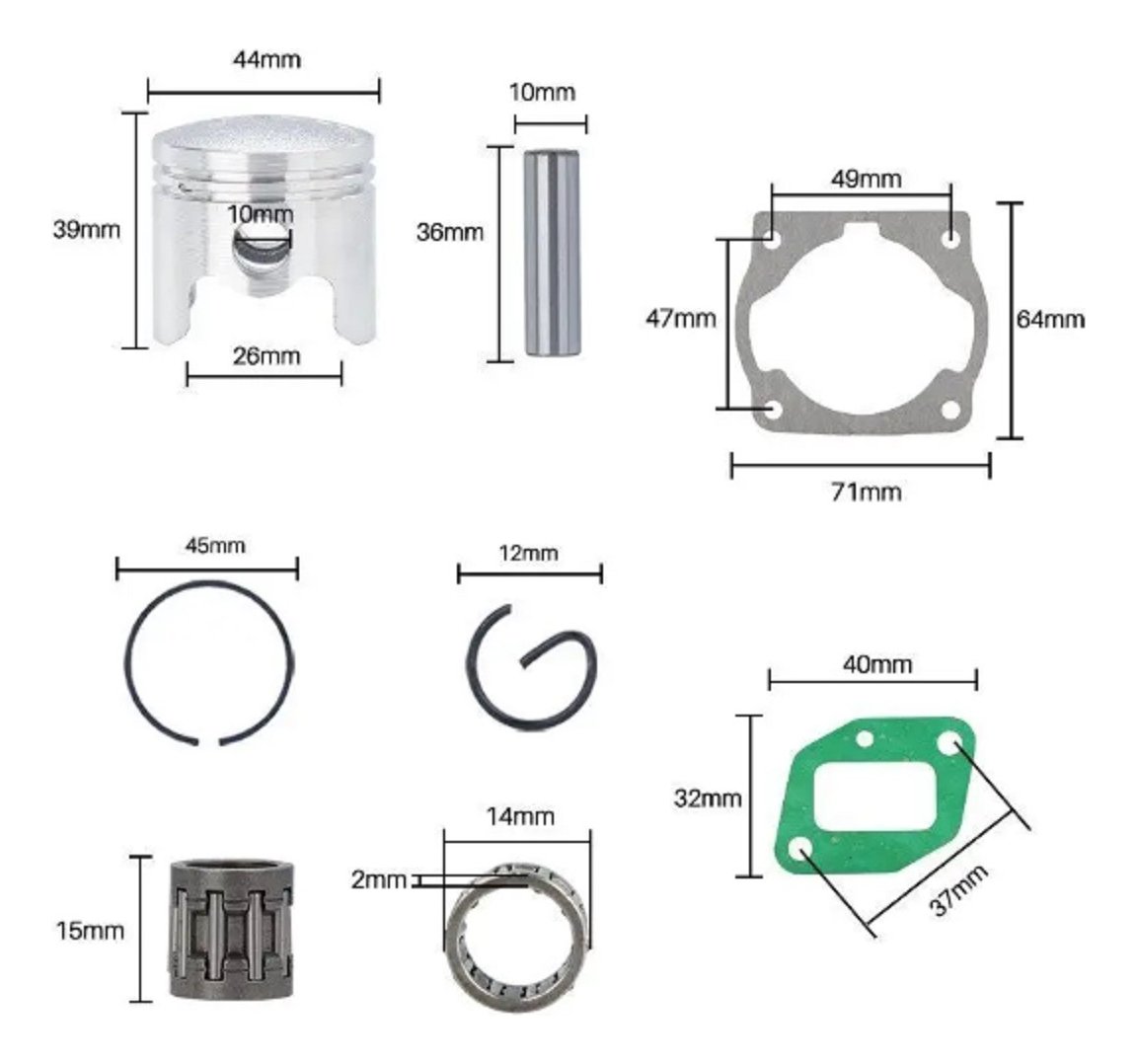 Cilindro Completo Desmalezadora China 43cc Niwa Gamma Shizen - Image 2