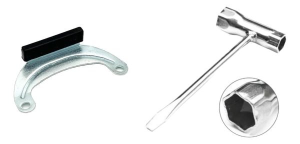 Soporte Metal Tanque Desma Y Llave Saca Bujia