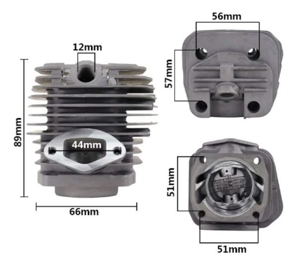 Cilindro, Piston Y Aros Kit 52cc (45mm) P/motosierras Chinas - Image 3