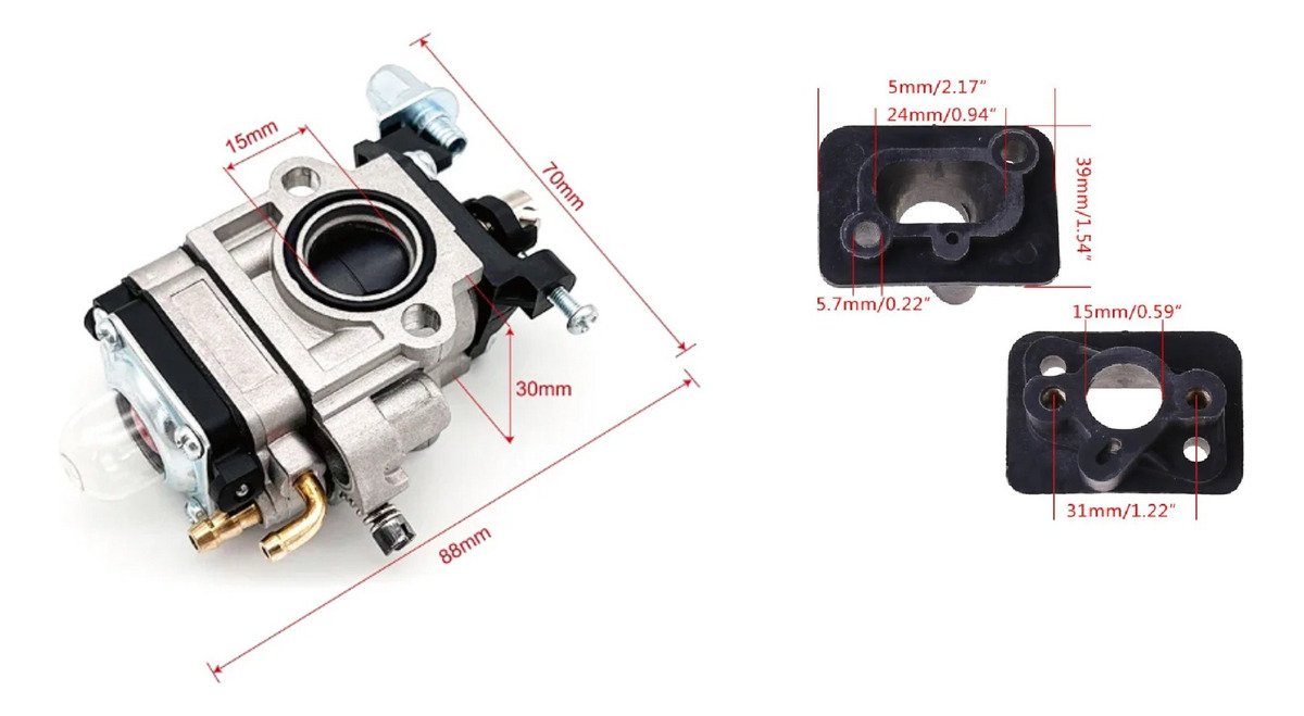 Carburador Desmalezadora 52cc Gamma Chinas + Brida Carburado - Image 4