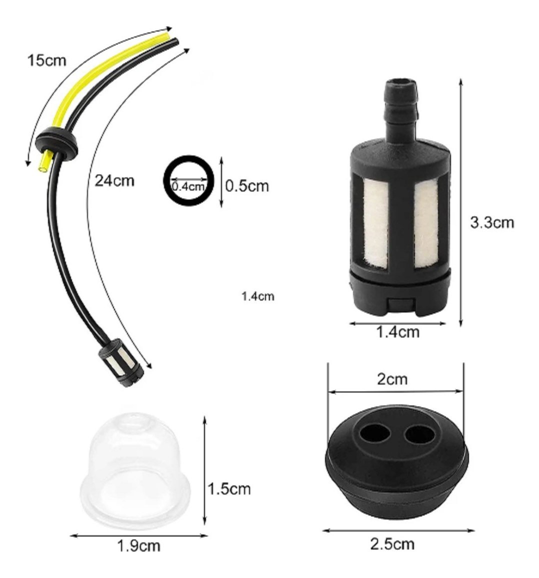 Manguera De Combustible Desmalezador + Filtro + Tapón X5 - Image 2