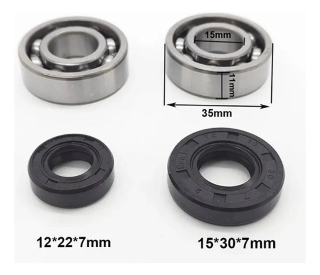 Juego Retenes Para Desmalezadoras Chinas 45/52 Mas Rulemanes - Image 2