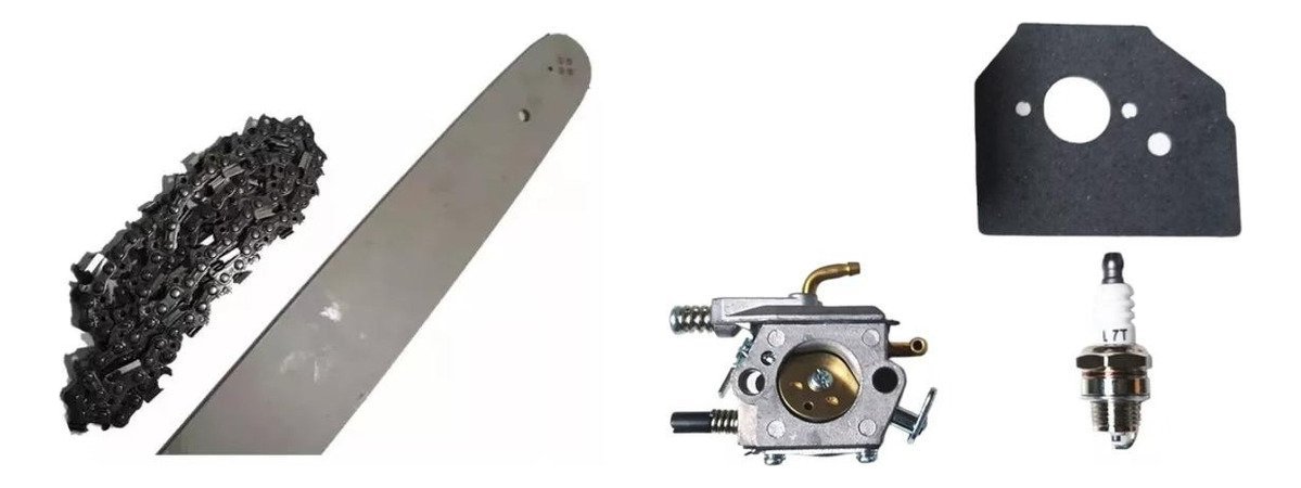 Kit Carburador + Bujía + Junta + Cadena 20'' Motosierra